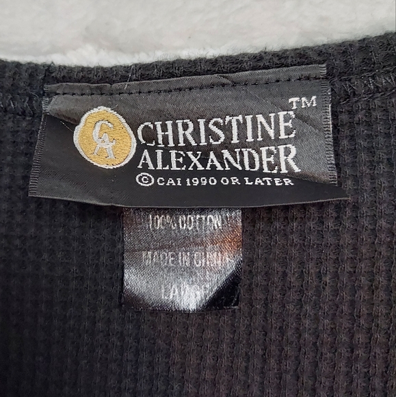 Christine Alexander Black Long Sleeve Rhinestone Detail Top Size L - Picture 4 of 11